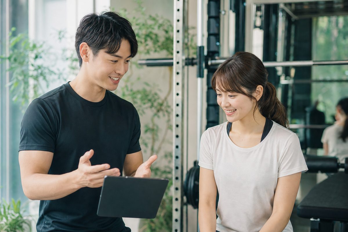 トレーナーとカウンセリングする様子